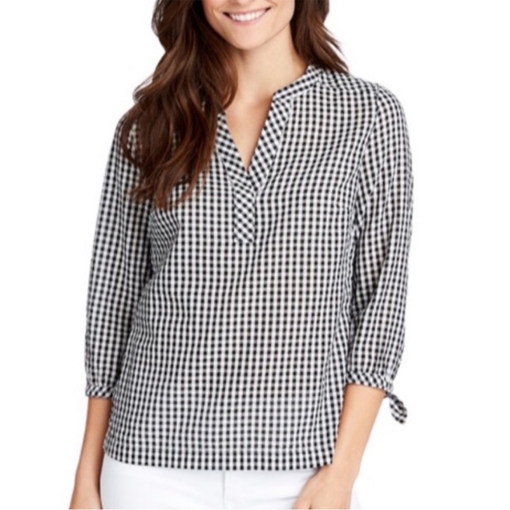 Vineyard Vines Gingham Seersucker Savannah Popover Top - Picture 6 of 8